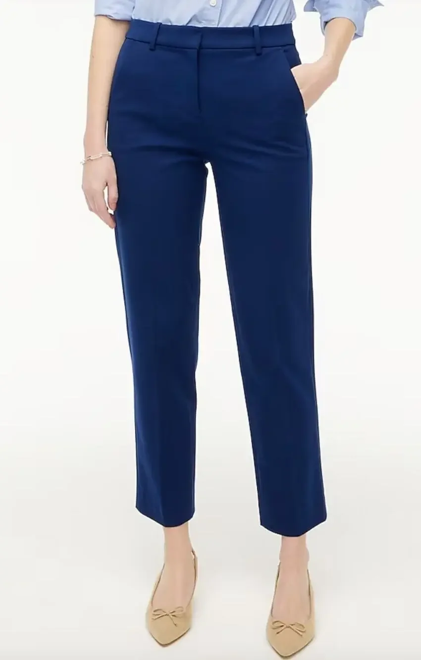 J.Crew Kallie Straight Leg Pants 2P Navy Blue Trousers BO900 NWT